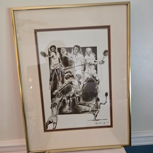 Greats of Tennis Matted Framed Print Signed Raymond 10 of 300 1976 - Picture 1 of 5